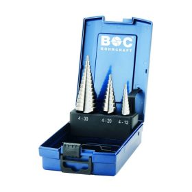  Bohrcraft lépcsős lemezfúró készlet HSS, 3 darabos, d 4-30 mm