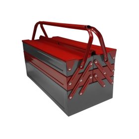 Szerszámosláda fém 430x200x200mm 5 rekeszes