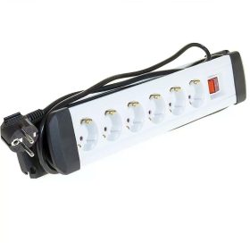 Gao elosztó, hosszabbító 6 aljzat, kapcsolós 2m-es 3x1mm