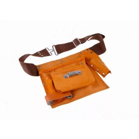   Festa 6 zsebes bőr szegtáska és szerszámtartó öv, oldaltartóval