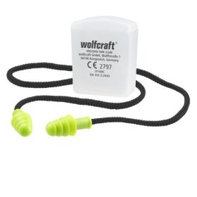   Wolfcraft füldugó pár, többször használható, zsinóros, 33 dB