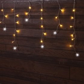   LED karácsonyi sziporkázó jégcsap fényfüzér, kültéri/beltéri 250LED 5+10m