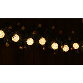 LED karácsonyi lánc, gömb 10LED fehér, elemes