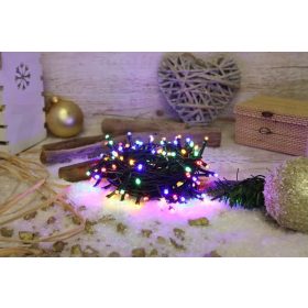   LED karácsonyi színes programozható fényfüzér kültéri/beltéri 100LED 2+10m