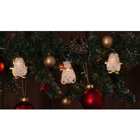 LED karácsonyi lánc, pingvin, medve 10LED elemes