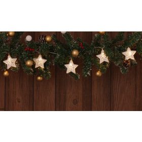 LED karácsonyi lánc, csillag 10LED fehér, elemes