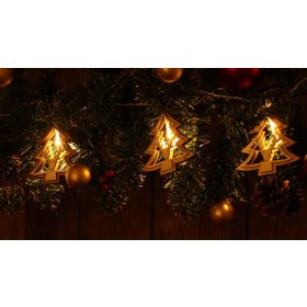 LED karácsonyi lánc, fenyő, szarvas 10LED fa, elemes