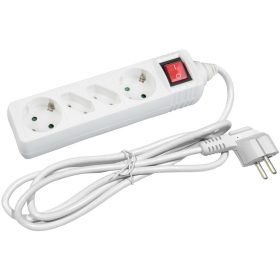   Entac elosztó, hosszabbító 4-es kapcsolóval 1,5m-es 3x1,5mm