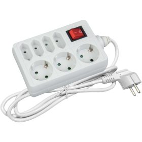   Entac elosztó, hosszabbító 7-es kapcsolóval 1,5m-es 3x1,5mm