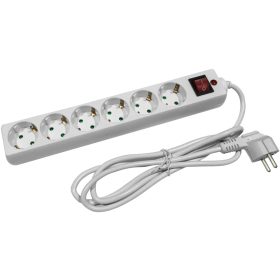   Entac elosztó túlfesz. védelemmel 6 aljzat, kapcsolós 1,8m-es 3x1,5mm