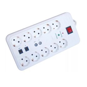   Tracon elosztó 10 aljzat, kapcsolós 3m túlfesz, túláram, koax, telefon védelem