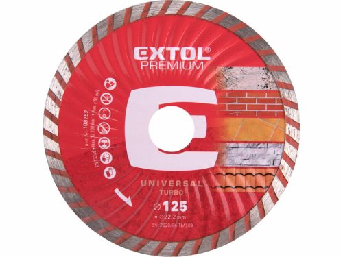 Extol Premium gyémánttárcsa, turbó, 125 x 22,2 mm