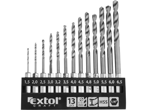 Extol bitbefogású fémfúró készlet, 1,5-6,5 mm, 13 részes