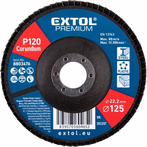 Extol Premium lamellás csiszoló Alu 125×22mm P40