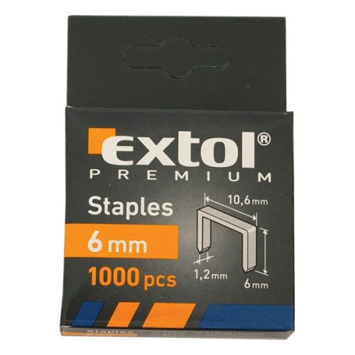 EXTOL tűzőgépkapocs, 14mm, 10,6×0,52×1,2, 1000db