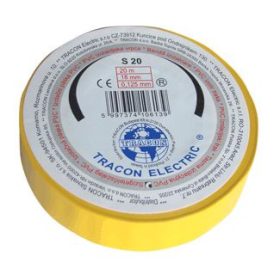 Tracon szigetelő szalag 18mm×20m sárga