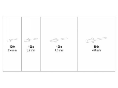 Yato popszegecs készlet, 400 darabos