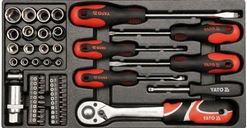 Yato fém szerszámosláda szerszámokkal, 80 darabos